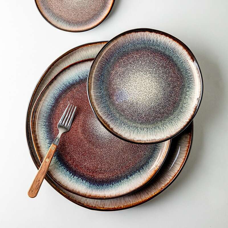 Kiln glazed irregular tableware