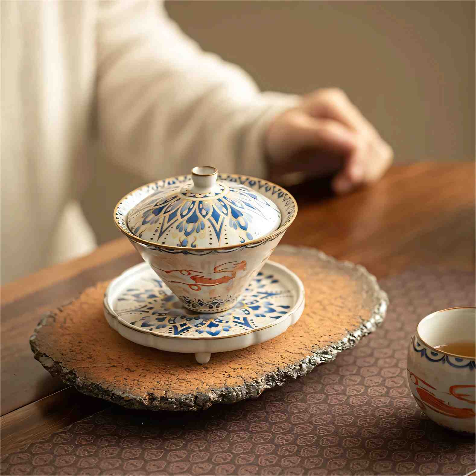Chinese ceramic lid bowl