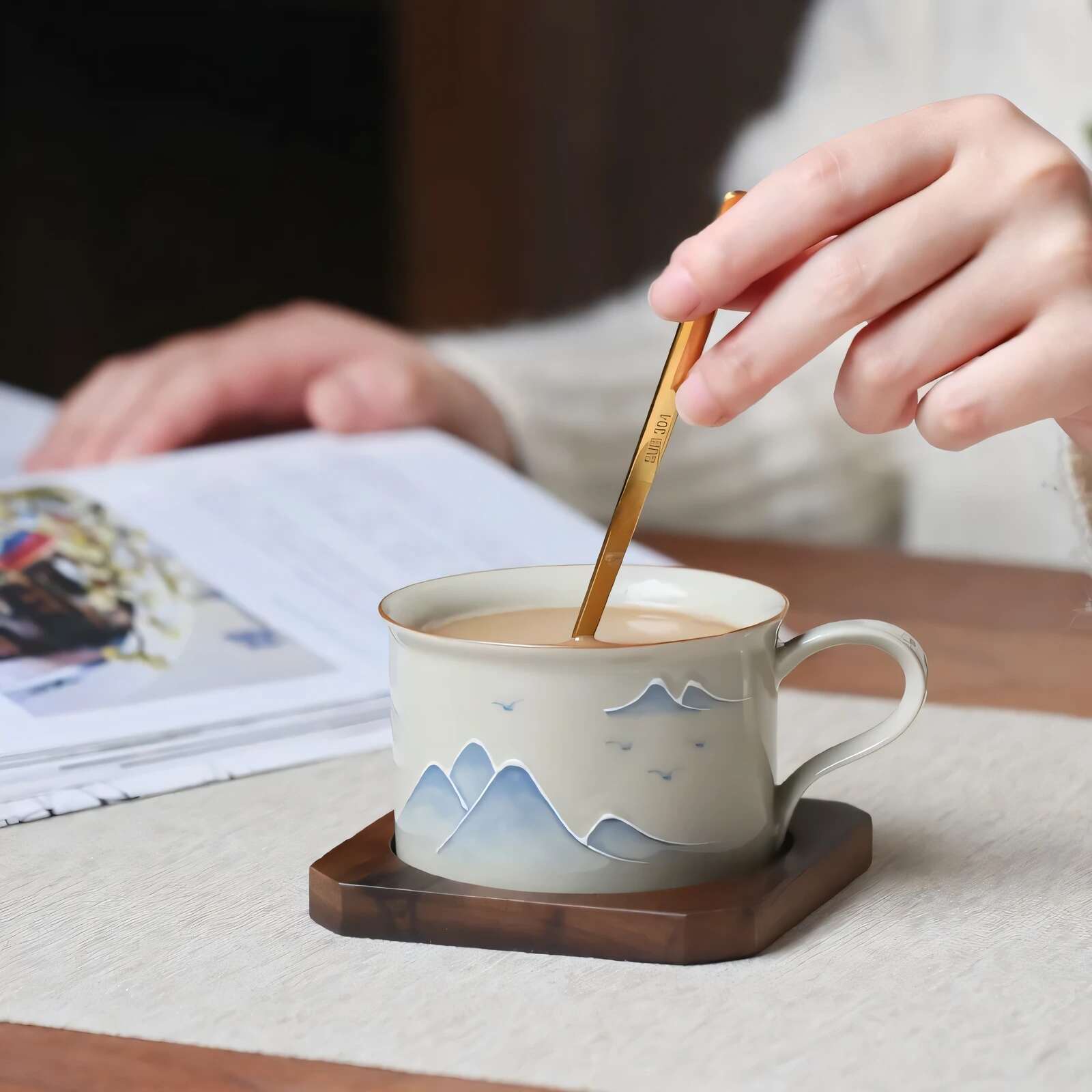 Hand-Painted Ceramic Coffee Cup
