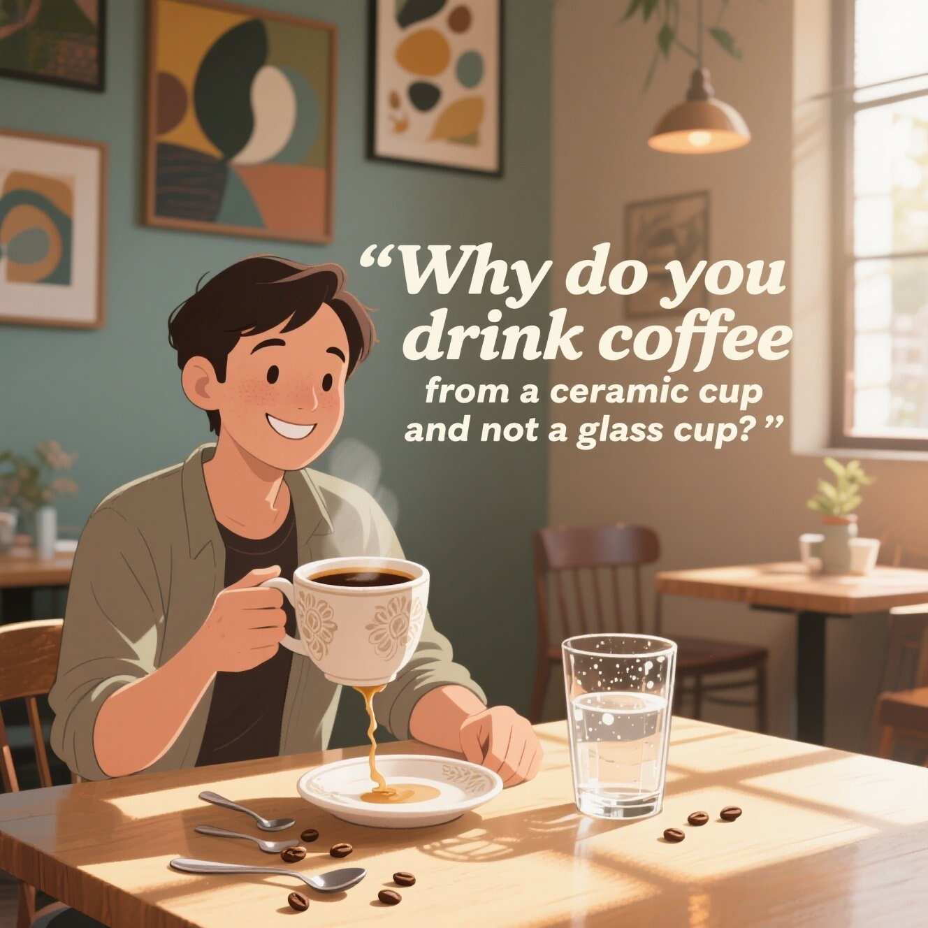 Why do you drink coffee from a ceramic cup and not a glass cup?
