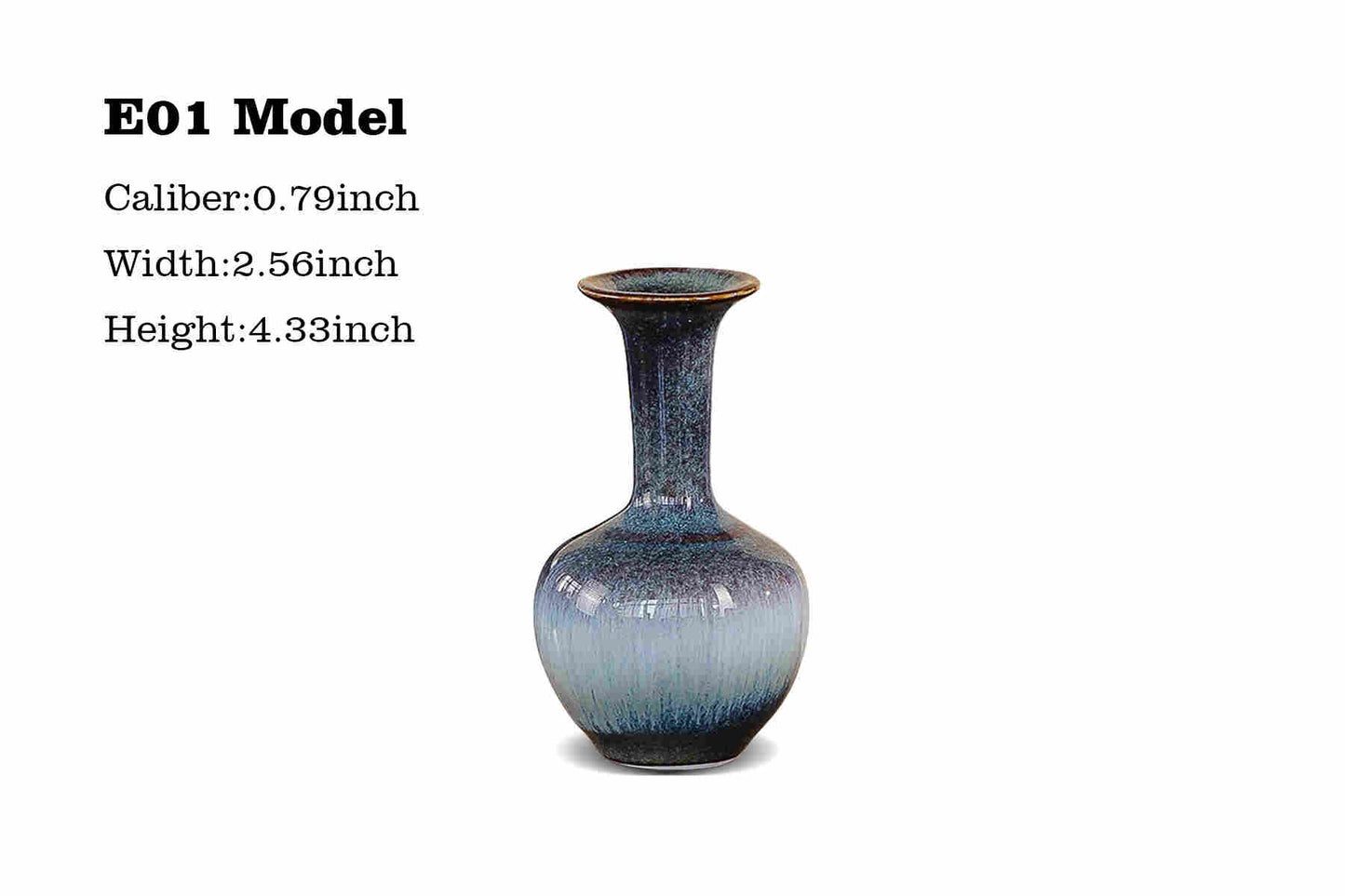 Kiln baked glazed ceramic vase