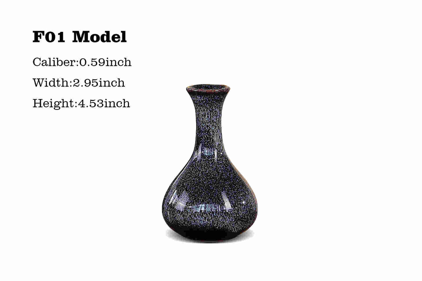 Kiln baked glazed ceramic vase