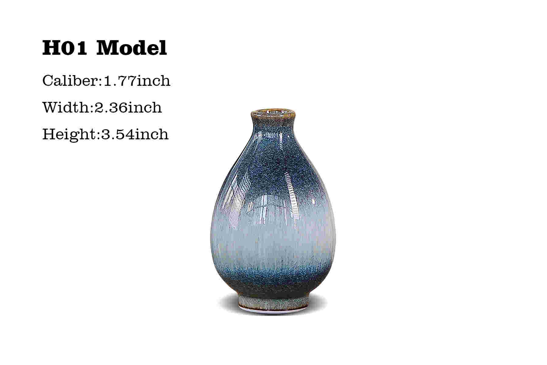 Kiln baked glazed ceramic vase