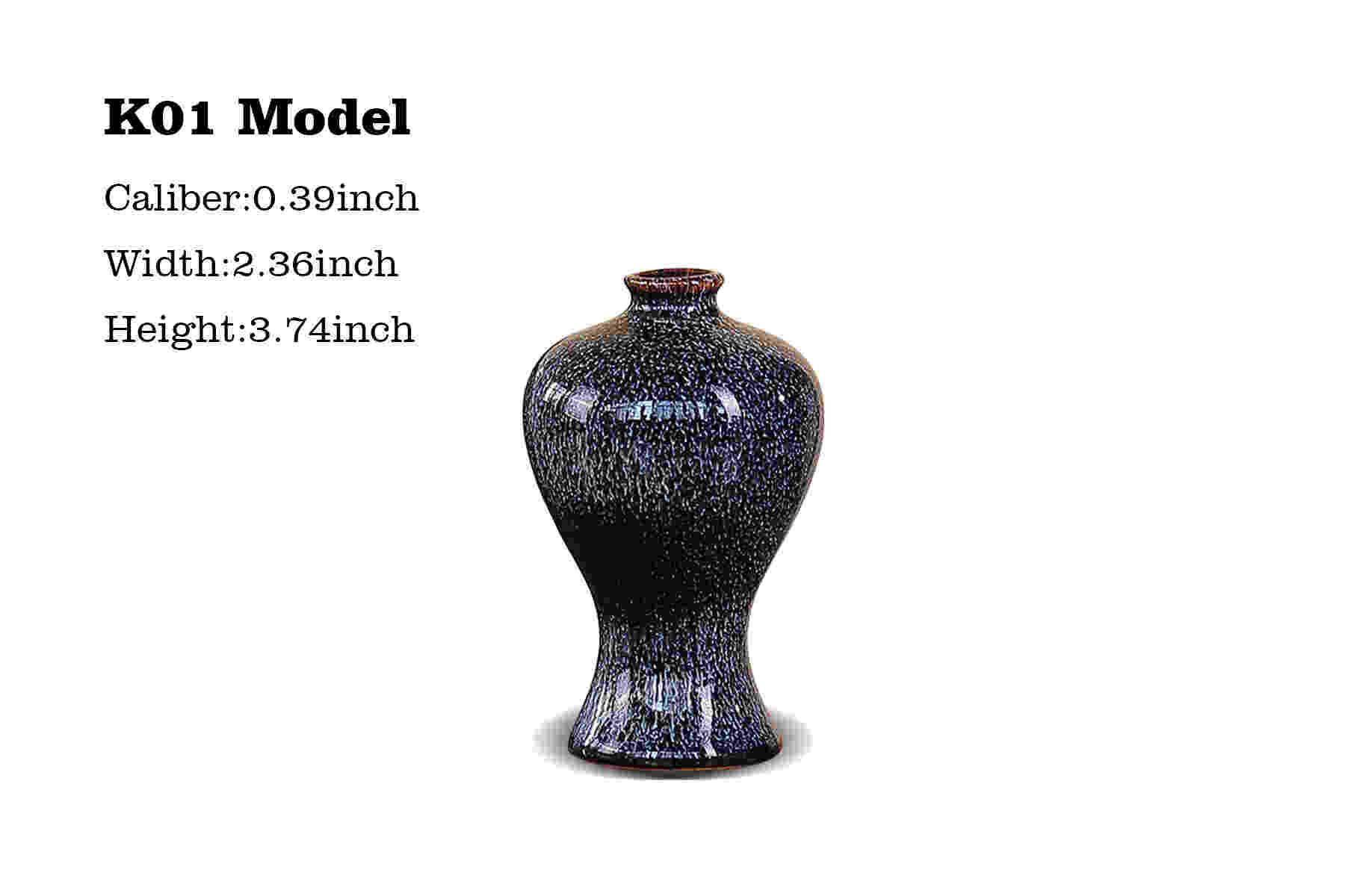 Kiln baked glazed ceramic vase