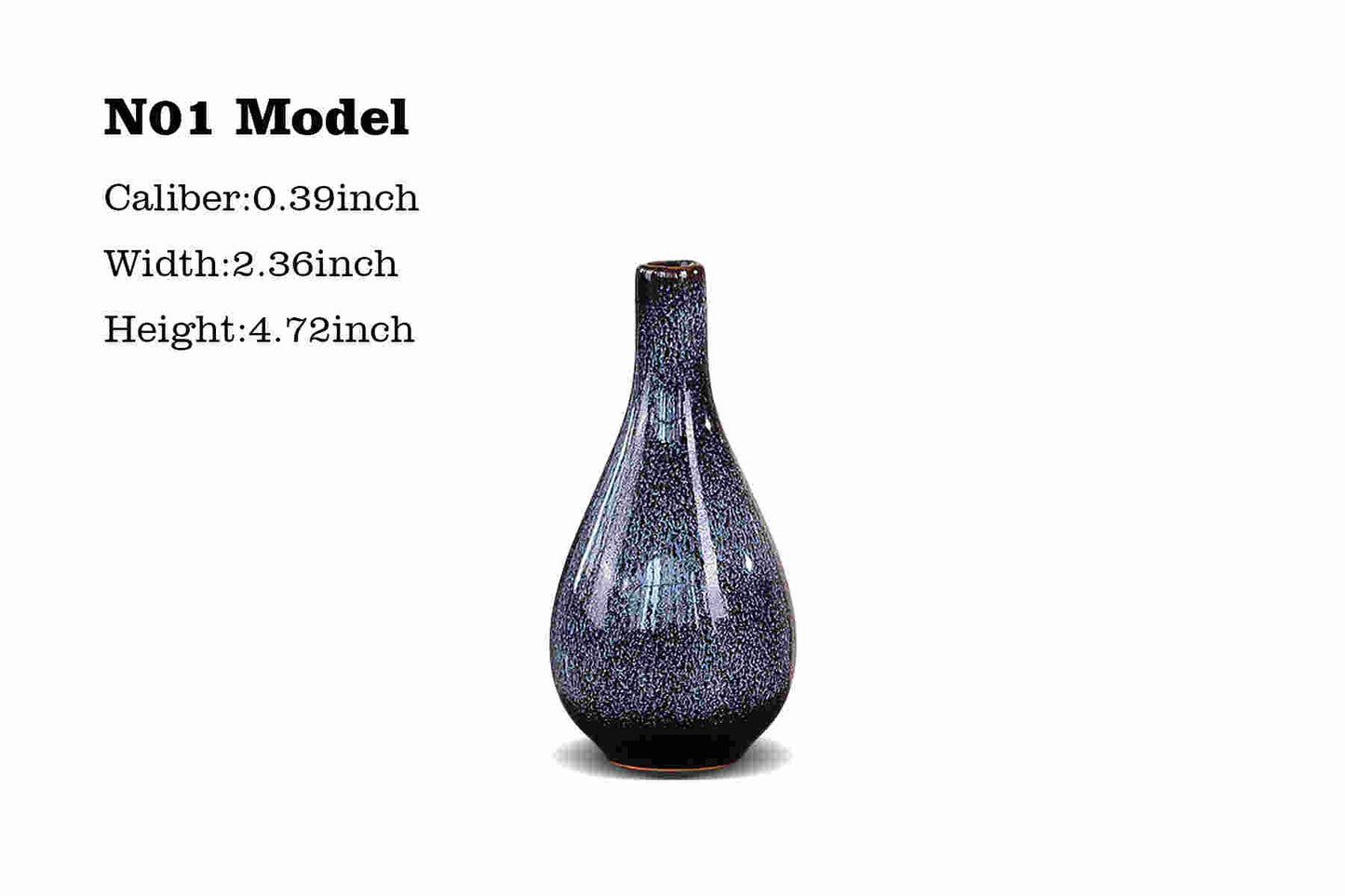 Kiln baked glazed ceramic vase